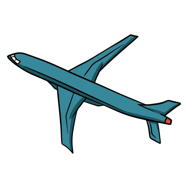 Avión Ilustración Del Vector Aire Volando Avión Con Una Sombra — Archivo Imágenes Vectoriales