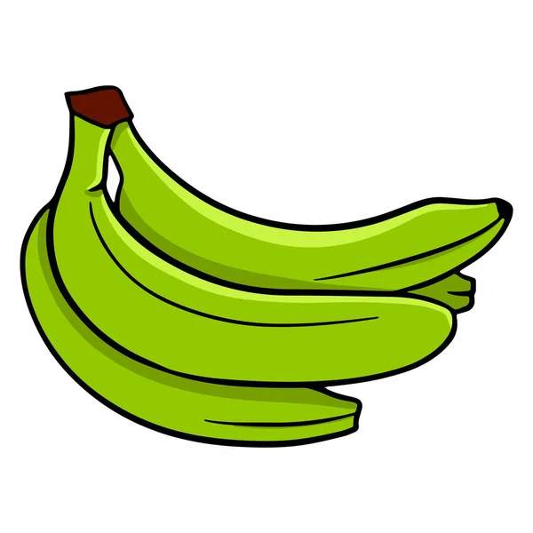 カラフルな緑のバナナ バナナの束だ デザインと装飾のために — ストックベクタ