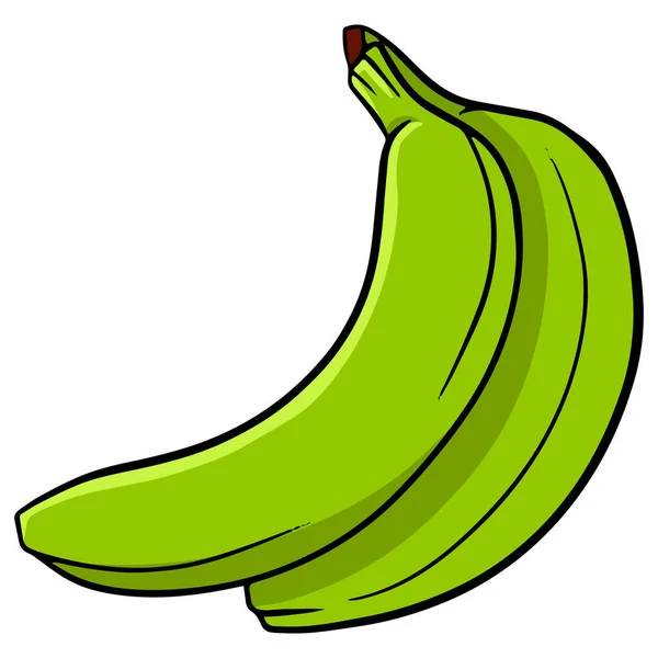 Colorful Green Banana Bunch Bananas Design Decoration — Stock Vector