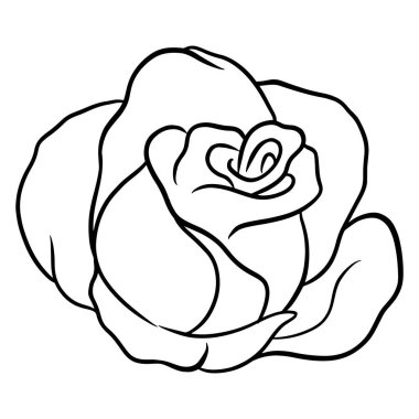 El yapımı güller. Güzel çiçek. Çizgi film tarzı. Vektör çizimi. Tasarım ve dekorasyon için..