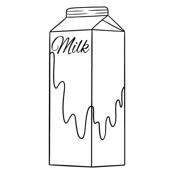 Melk Een Kartonnen Doos Melkproducten Verse Melk Landbouwproducten Vector Illustratie — Stockvector