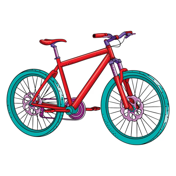 自転車だ 国際自転車デー 漫画風に描かれた自転車 デザインと装飾のためのベクトルイラスト — ストックベクタ
