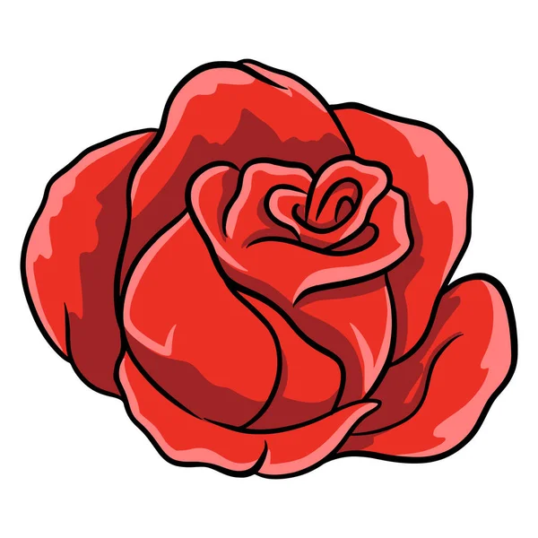 Rose Disegnate Mano Bellissimo Fiore Stile Cartone Animato Illustrazione Vettoriale — Vettoriale Stock