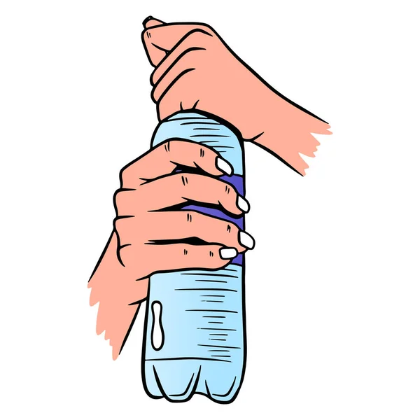 Een Waterfles Internationale Waterdag Water Een Plastic Fles Cartoon Stijl — Stockvector