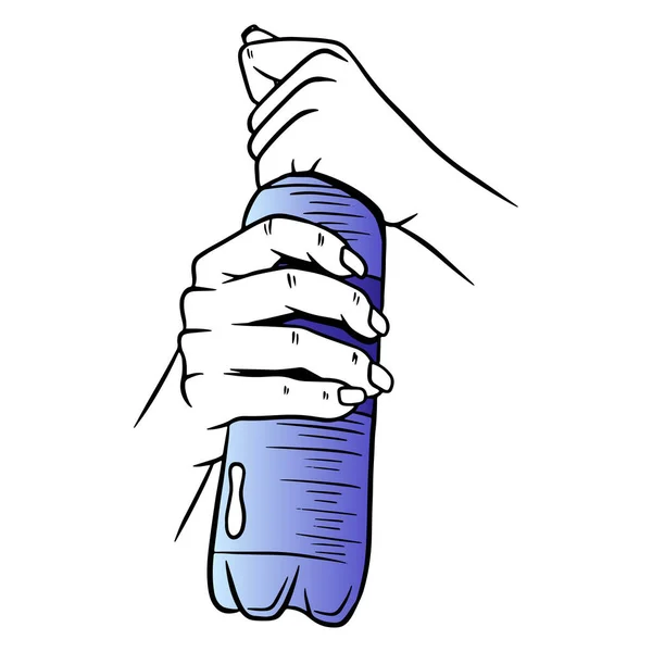Бутылка Воды Международный День Воды Вода Пластиковой Бутылке Карикатурный Стиль — стоковый вектор