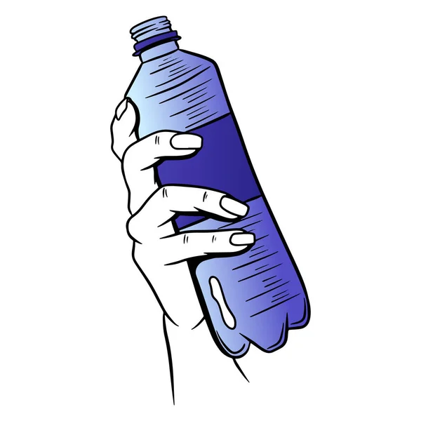 Butelka Wody Międzynarodowy Dzień Wody Woda Plastikowej Butelce Styl Kreskówki — Wektor stockowy