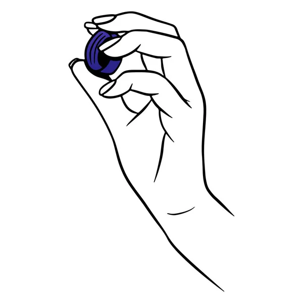 Cortiça Garrafa Mão Cortiça Uma Garrafa Plástico Estilo Dos Desenhos — Vetor de Stock