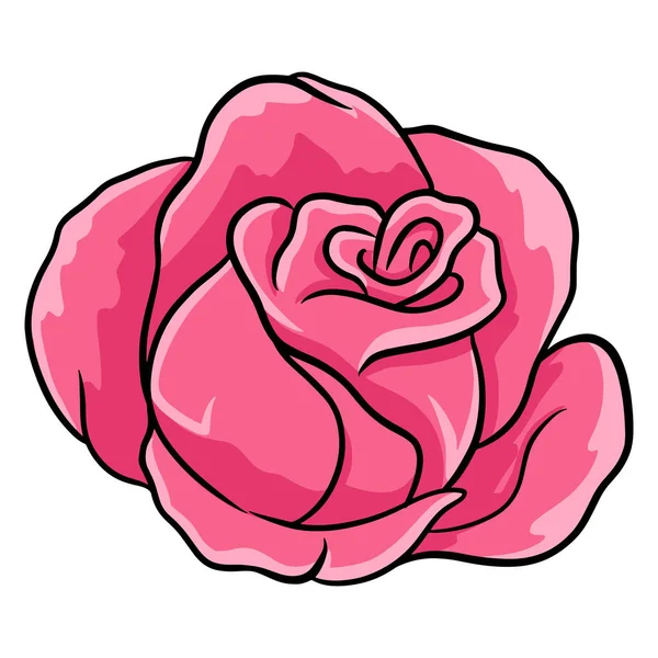 Ручные Розы Красивый Цветок Карикатурный Стиль Векторная Иллюстрация Оформления Декора — стоковый вектор