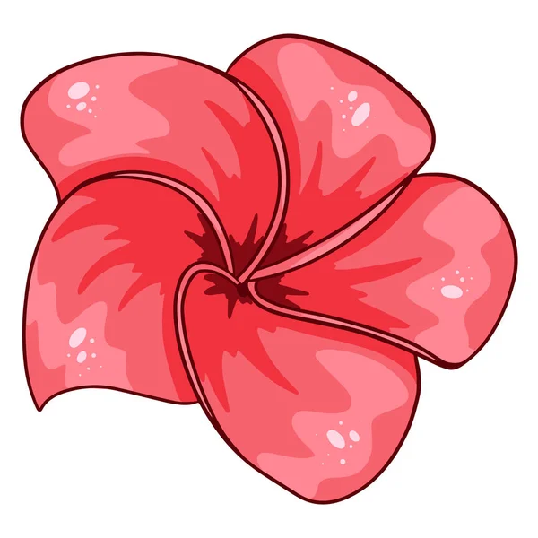 Tropická Rostlina Jasný Květ Kresleném Stylu Vektorová Ilustrace Pro Návrh — Stockový vektor