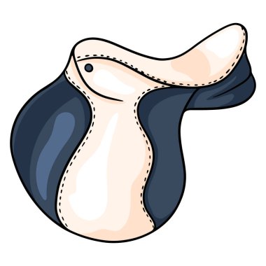 At koşum takımı at eyeri vektör çizimi çizgi film tarzında. Tasarım ve dekorasyon için beyaz arkaplanda tek bir çizim.