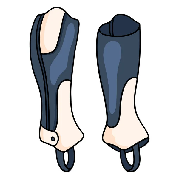Oblečení Jezdce Ochrana Nohou Neprůstřelných Kamaší Vektorové Ilustrace Karikaturním Stylu — Stockový vektor