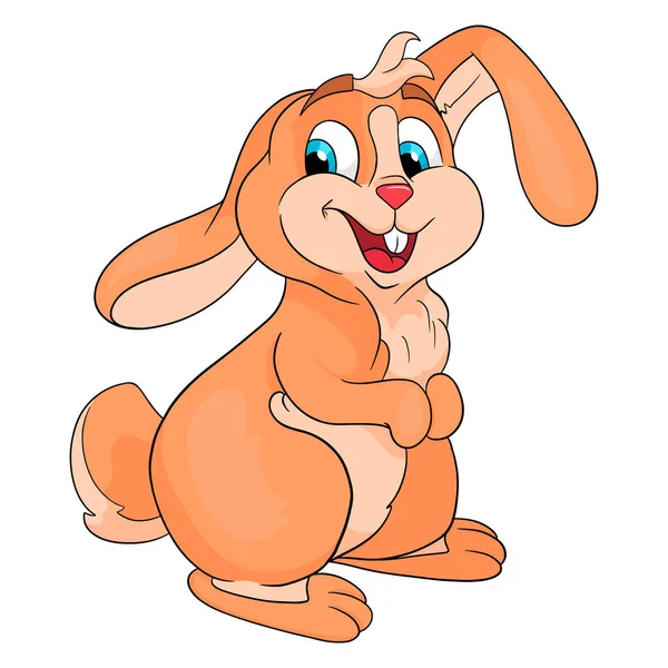 Animal Character Funny Rabbit Cartoon Style Children Illustration Vector Isolated — Stock Vector