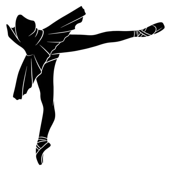 Balett Ballerinas Ben Tutu Och Pointe Silhuett Vektor Illustration För — Stock vektor