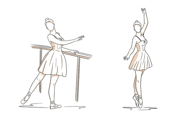 Bailarina Zapatos Vestir Puntas Estilo Línea Bailarina Ilustración Vectorial Para — Archivo Imágenes Vectoriales