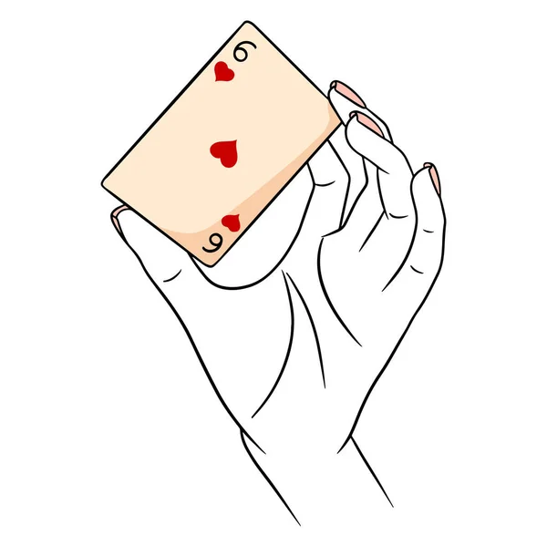 Apostando Jugando Las Cartas Casino Suerte Fortuna Seis Gusanos Estilo — Vector de stock