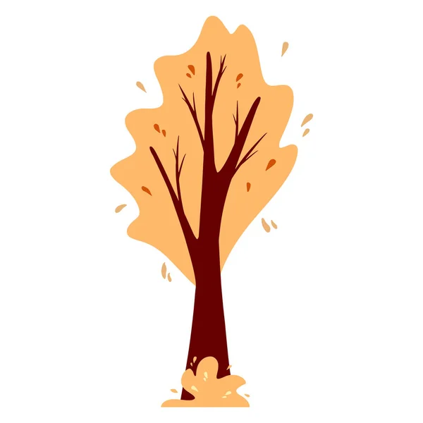 Árbol Otoño Abstracto Planta Ornamental Estilo Dibujos Animados Ilustración Vectorial — Vector de stock