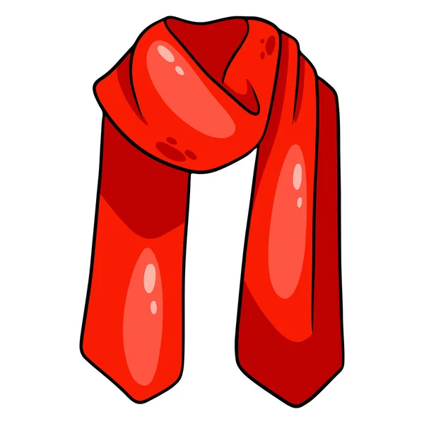 Vestiti Caldi Protezione Sciarpa Rossa Dal Freddo Stagione Autunno Inverno — Vettoriale Stock