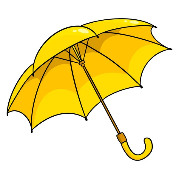 Protection Contre Pluie Parapluie Jaune Ouvert Pour Saison Des Pluies — Image vectorielle
