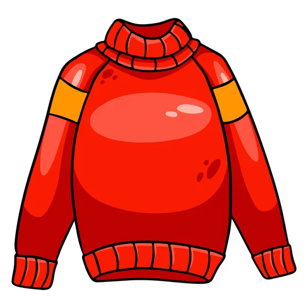 Теплий Одяг Милий Червоний Светр Жінок Осінній Одяг Стиль Мультфільму — стоковий вектор