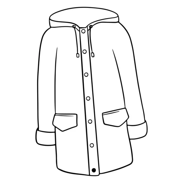 Rain Protection Raincoat Kormans Hood Autumn Clothes Line Style Vector — Stock Vector
