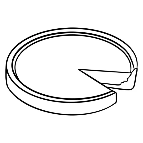 烘焙产品 用一块切好的蛋糕吃南瓜派 线条风格 用于设计和装饰的矢量插图 — 图库矢量图片