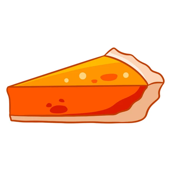 烘焙产品 一片开胃的南瓜馅饼 卡通风格 用于设计和装饰的矢量插图 — 图库矢量图片