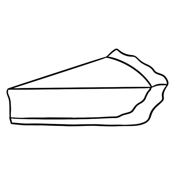 Produits Boulangerie Morceau Appétissant Tarte Citrouille Style Ligne Illustration Vectorielle — Image vectorielle