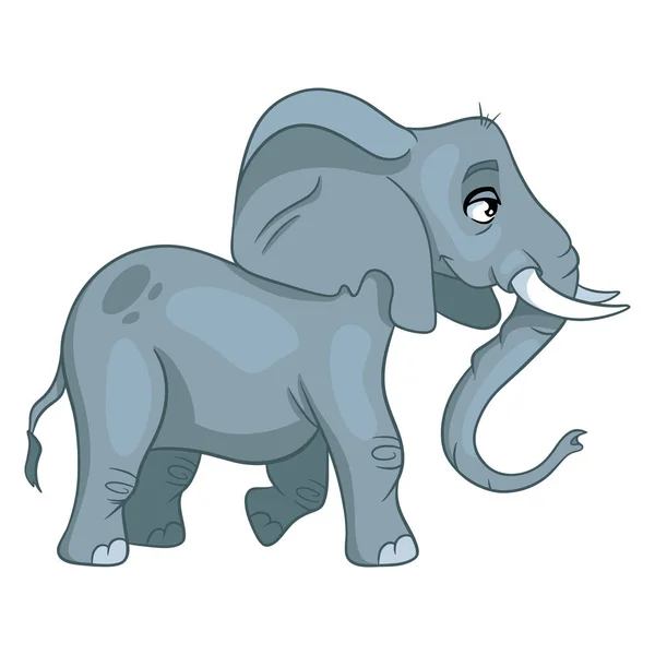 Тваринний Персонаж Смішний Слон Мультиплікаційному Стилі Дитяча Ілюстрація Векторні Ілюстрації — стоковий вектор