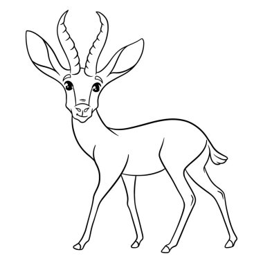 Hayvan karakteri komik ceylan. Çocuk çizimi. Tasarım ve dekorasyon için vektör illüstrasyonu.