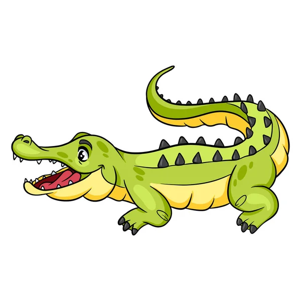 Dier Karakter Grappige Krokodil Cartoon Stijl Kinderillustratie Vector Illustratie Voor — Stockvector