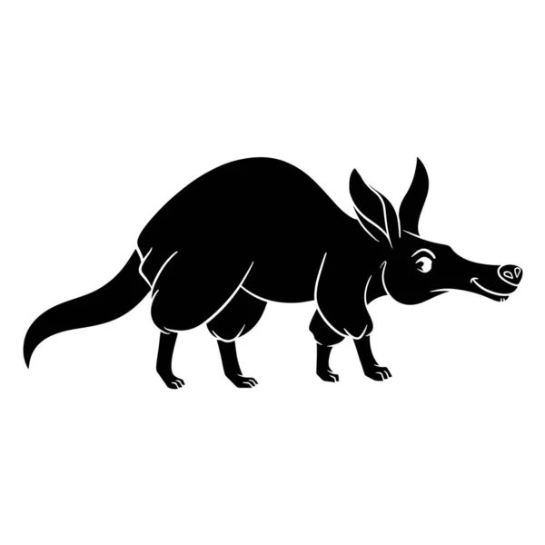 Caractère Animal Drôle Aardvark Silhouette Illustration Pour Enfants Illustration Vectorielle — Image vectorielle