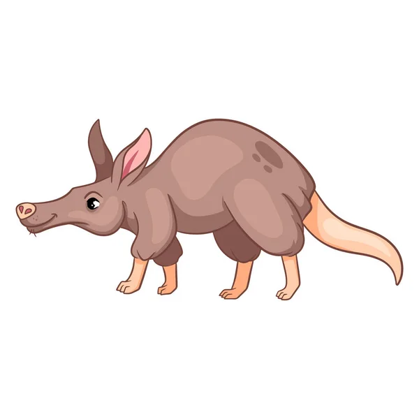 Personaje Animal Divertido Aardvark Estilo Dibujos Animados Ilustración Infantil Ilustración — Archivo Imágenes Vectoriales