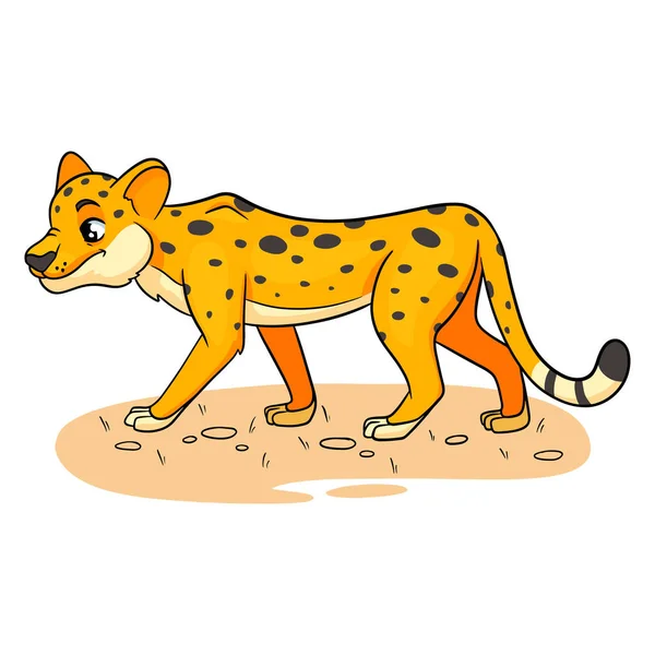 Çizgi Film Tarzında Hayvan Karakteri Komik Çita Çocuk Çizimi Tasarım — Stok Vektör
