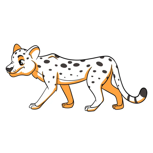 Zvířecí Charakter Legrační Gepard Řadě Stylu Dětská Ilustrace Vektorová Ilustrace — Stockový vektor