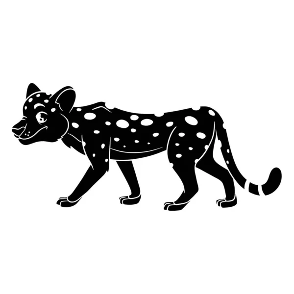 Dierlijk Karakter Grappig Cheetah Silhouet Kinderillustratie Vector Illustratie Voor Ontwerp — Stockvector