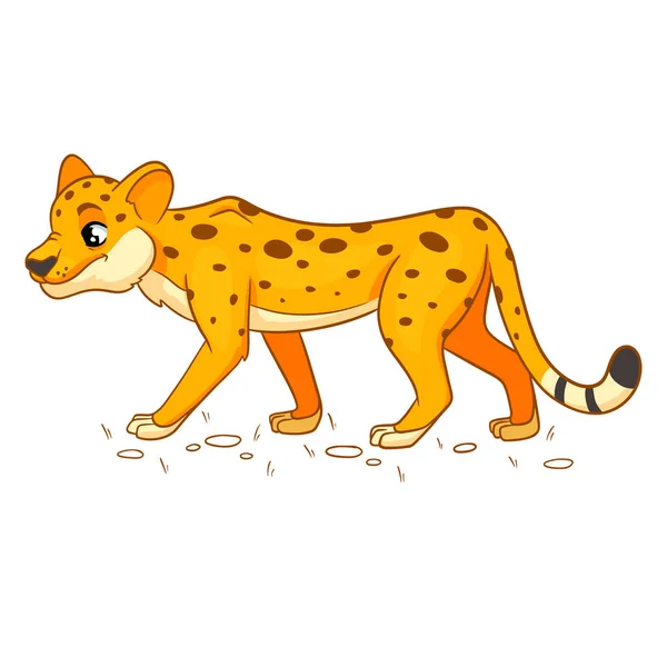 Zvířecí Charakter Legrační Gepard Kresleném Stylu Dětská Ilustrace Vektorová Ilustrace — Stockový vektor