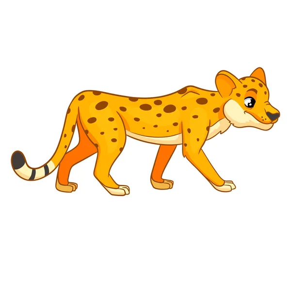 Animal Character Funny Cheetah Cartoon Style Children Illustration Vector Illustration — Stock Vector