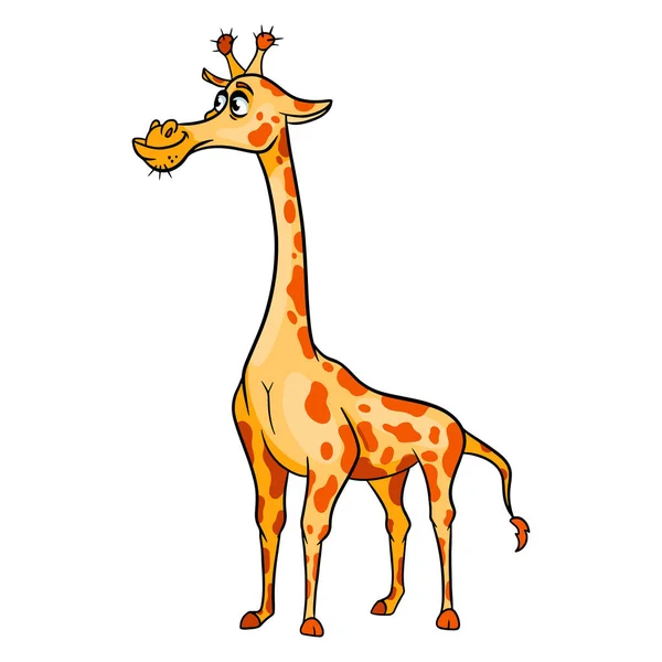 卡通风格的动物角色滑稽长颈鹿 儿童的例证 用于设计和装饰的矢量插图 — 图库矢量图片