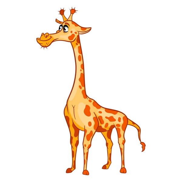 Tierfigur Lustige Giraffe Cartoon Stil Kinderillustration Vektor Illustration Für Design — Stockvektor