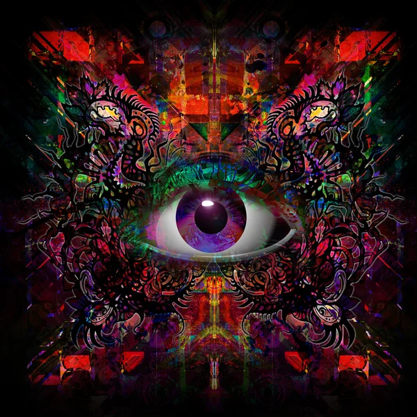 Esoteric illustration of eye — Stock Photo, Image