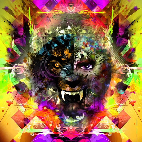 Abstrakt Tiger huvud — Stockfoto