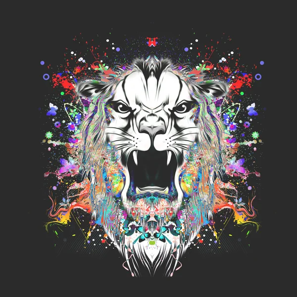Kleurrijke tijger hoofd — Stockfoto