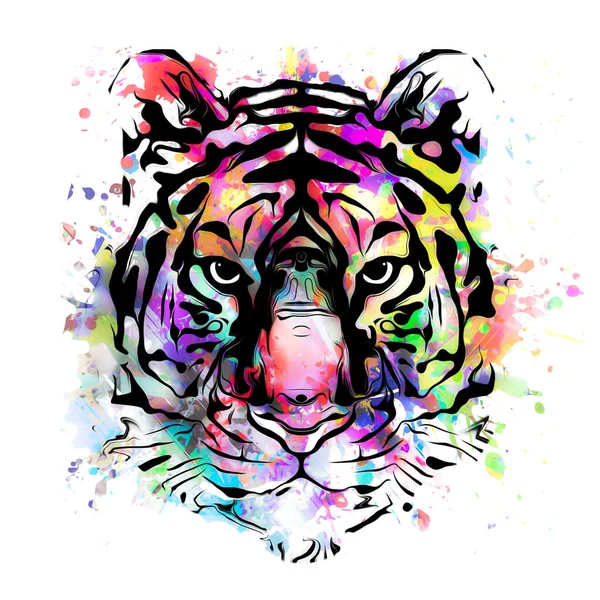 Tigre coloré abstrait — Photo