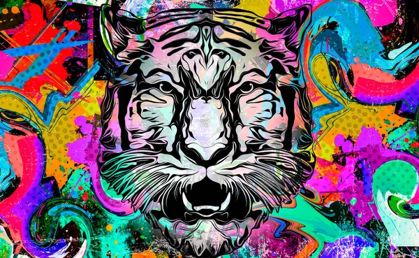 Abstract colorful tiger — Stock Photo, Image