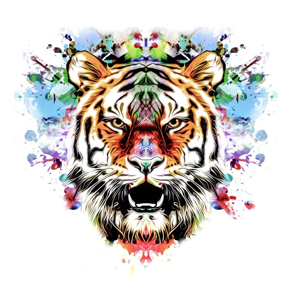 Tigre colorata astratta — Foto Stock