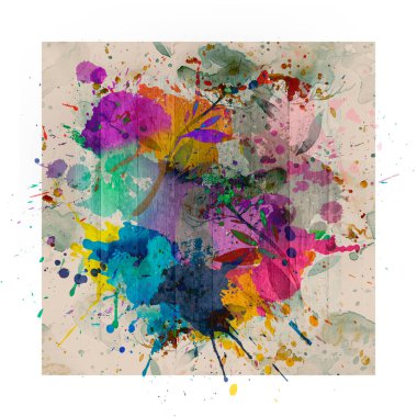 soyut renkli arkaplan ve beyaz üzerine izole sıçramalar