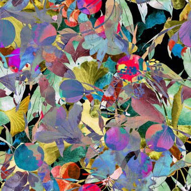 Renkli süslemeleri olan soyut çiçek arkaplanı 
