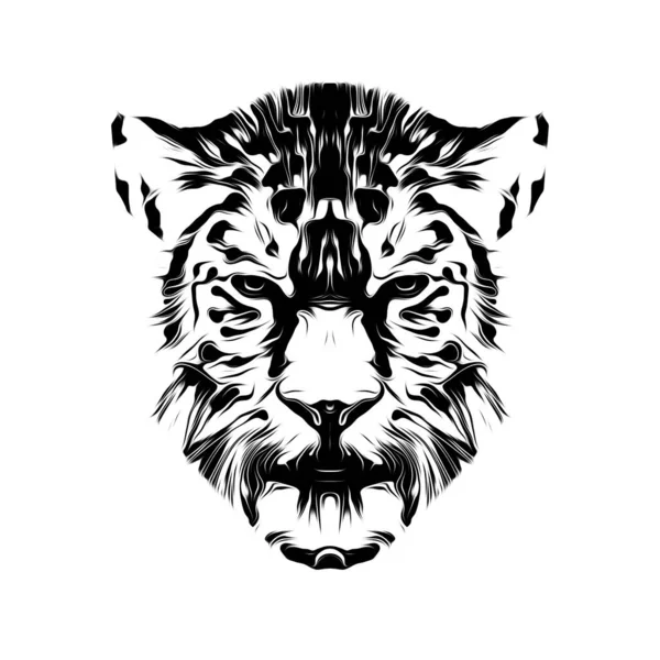 Tiger Head Creative Abstract Element Light Background — Stock Photo, Image