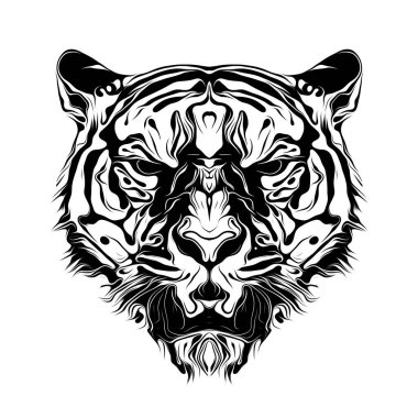 Işık arka planında yaratıcı soyut elemente sahip kaplan başı 