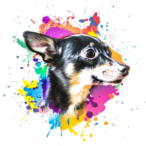 Chihuahua Hundekopf Mit Kreativen Bunten Abstrakten Elementen Auf Hellem Hintergrund — Stockfoto